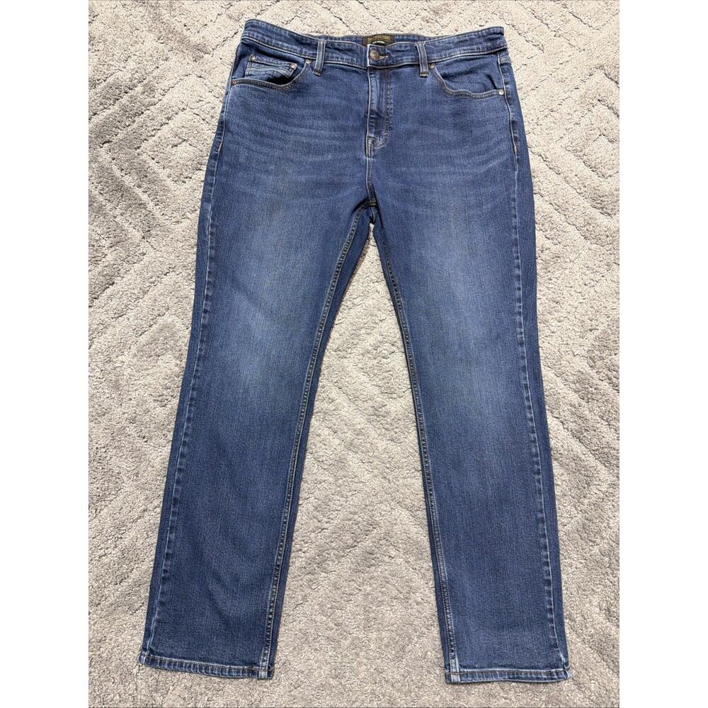 Brothers & Sons Jeans Mens 40x32 Slim Straight Blue Denim Pants Casual